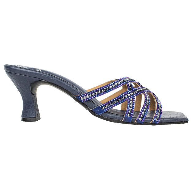 Enchanting Navy Blue Pencil Heel Sandals