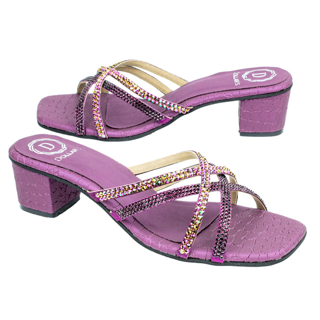 Huda Vibrant Purple Block Heel Sandals