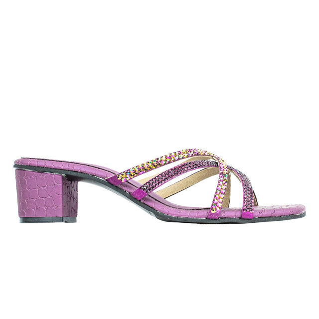 Huda Vibrant Purple Block Heel Sandals