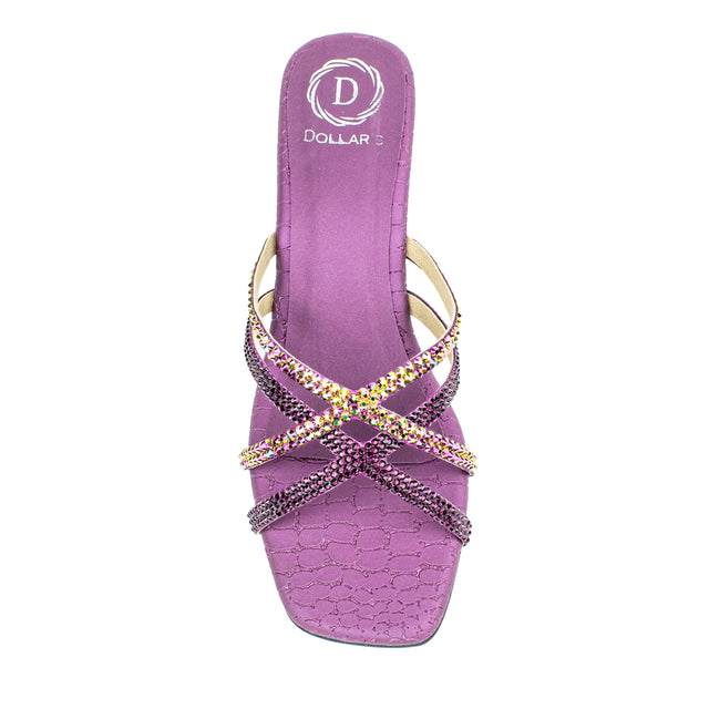 Huda Vibrant Purple Block Heel Sandals
