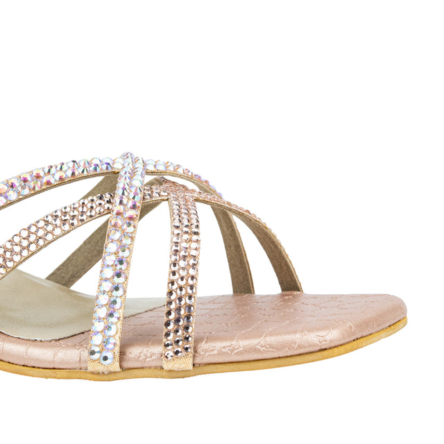 Huda Sleek-modern Rose Block Heel Sandals