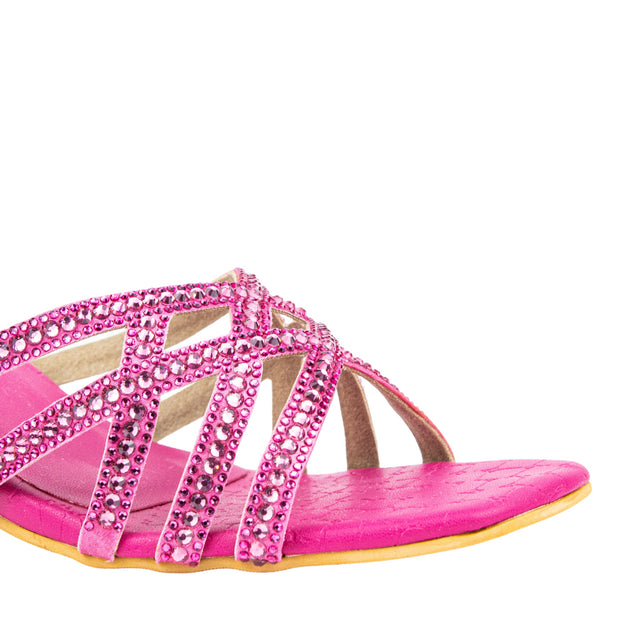 Weekend-ready Pink Pencil Heel Sandals