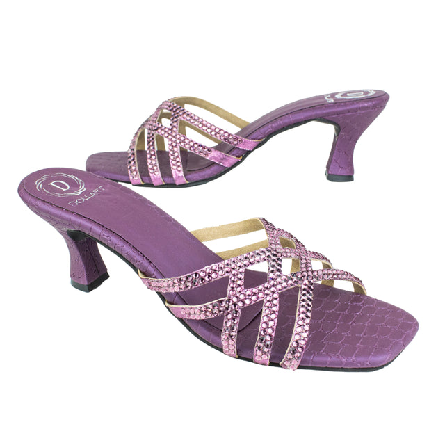 Handmade Purple Pencil Heel Sandals