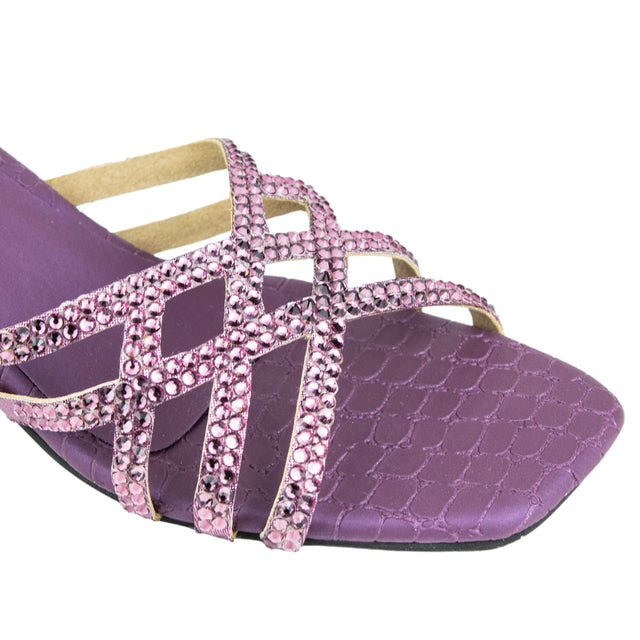 Handmade Purple Pencil Heel Sandals
