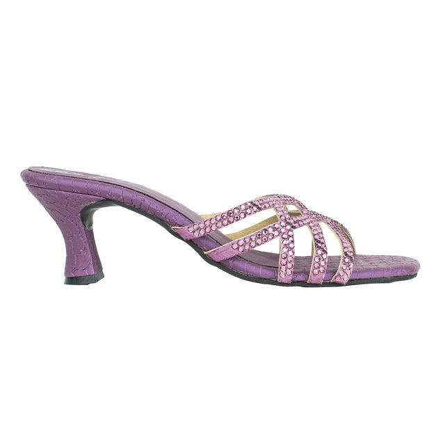 Handmade Purple Pencil Heel Sandals