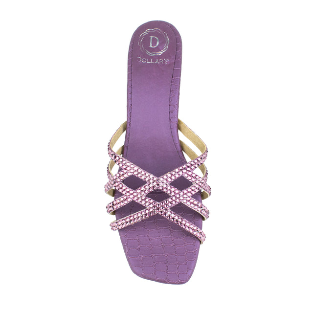 Handmade Purple Pencil Heel Sandals