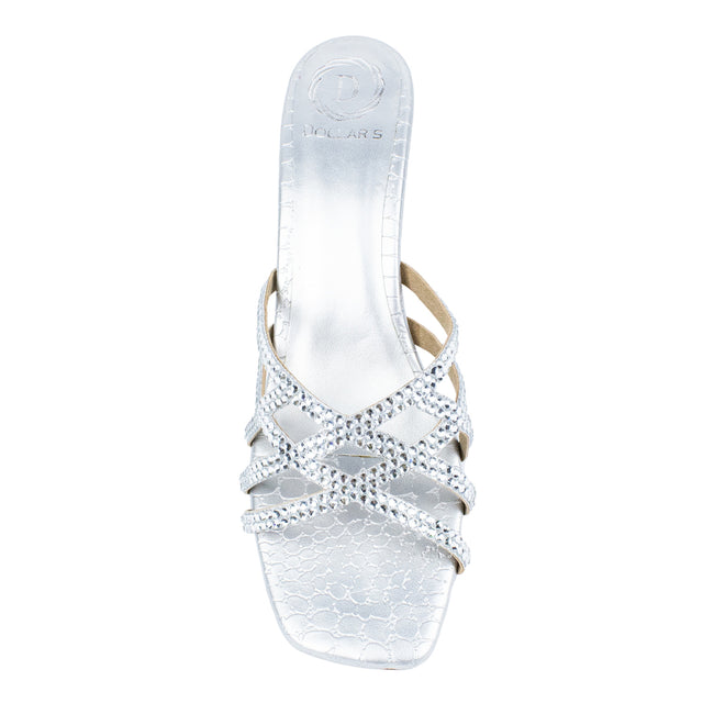 Statement Silver Pencil Heel Sandals