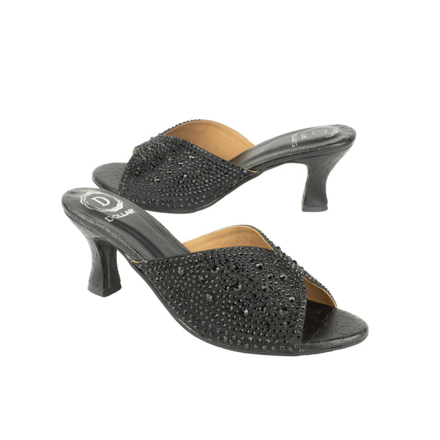 Stylish Black Pencil Heel Sandals