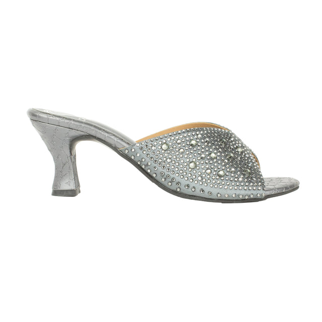 Chic Grey Pencil Heel Sandals