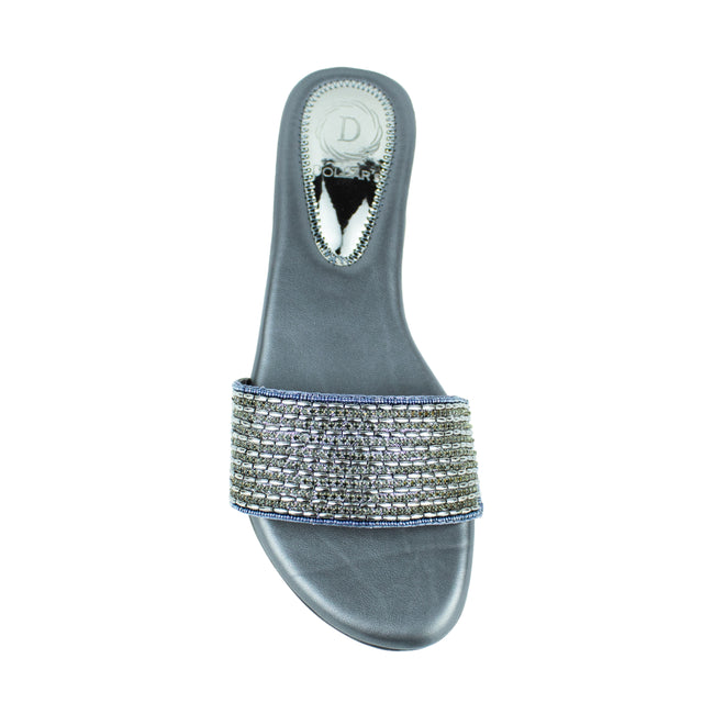 Handcrafted Grey Flat Sandals with Open Toe