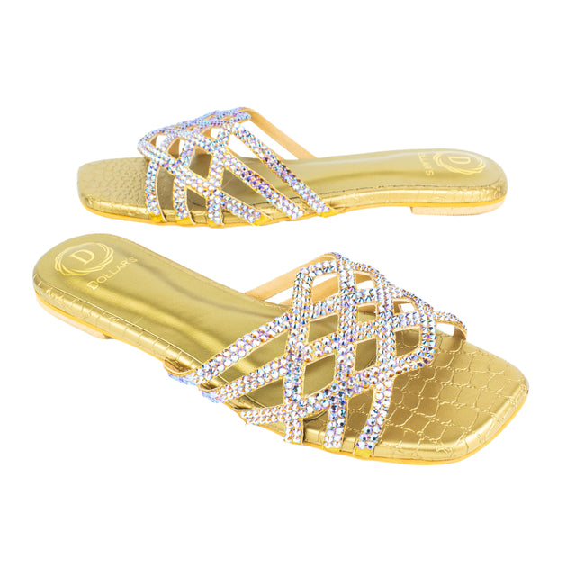 Sophisticated Bronze Flat Slippers