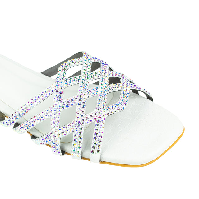 Feminine-chic White Flat Slippers