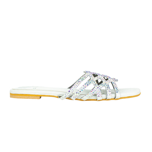 Feminine-chic White Flat Slippers