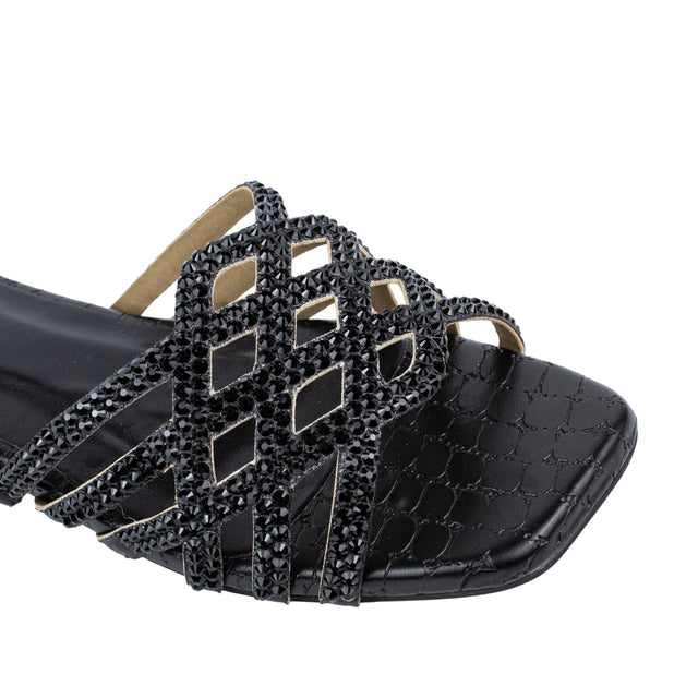 Couture-inspired Black Flat Slippers