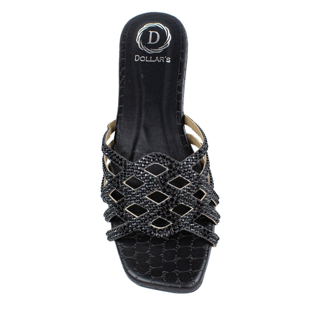 Couture-inspired Black Flat Slippers