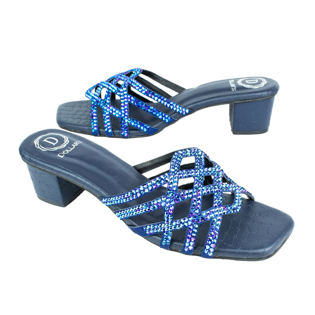 Glamorous Navy Blue Block Heel Sandals