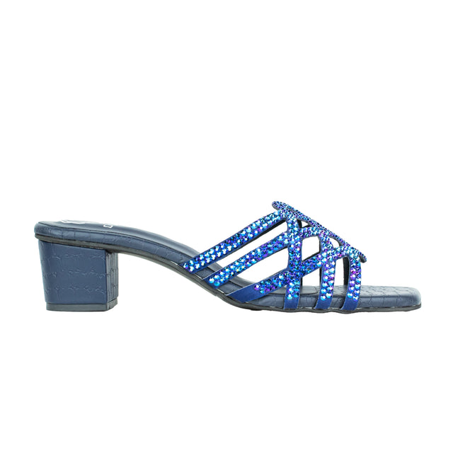 Glamorous Navy Blue Block Heel Sandals