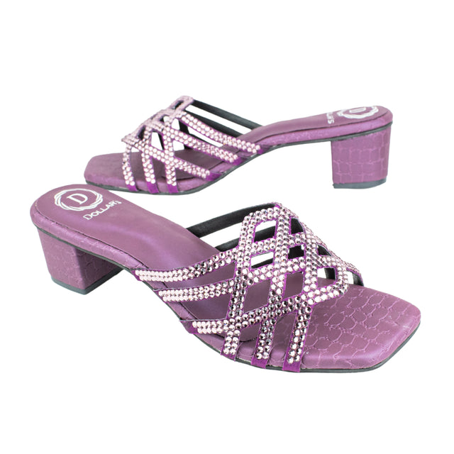 Sophisticated-casual Purple Block Heel Sandals