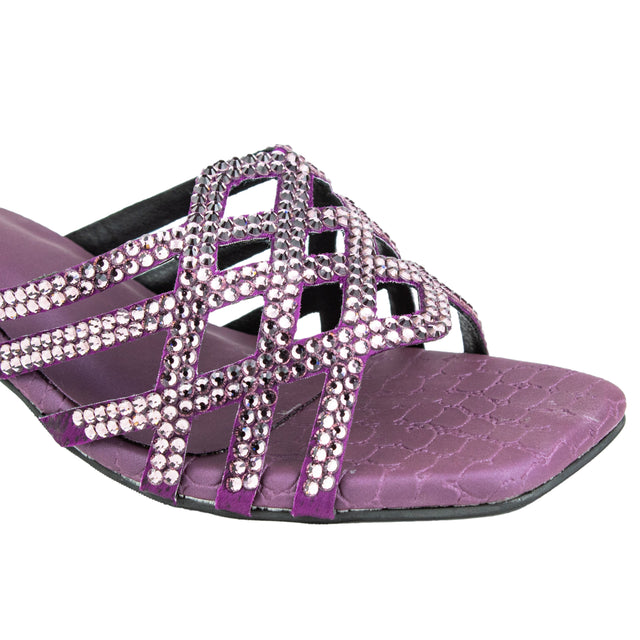 Sophisticated-casual Purple Block Heel Sandals