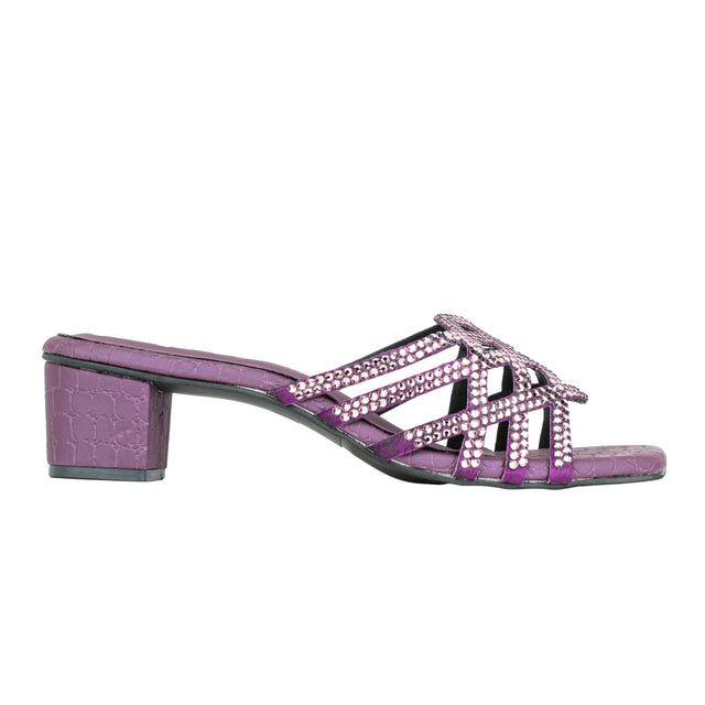 Sophisticated-casual Purple Block Heel Sandals