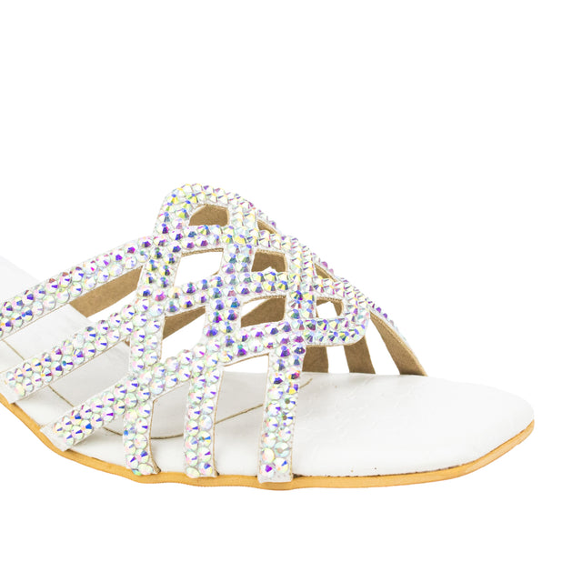 Regal White Block Heel Sandals