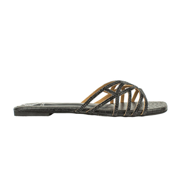 Dalia Feminine-chic Black Flat Slippers