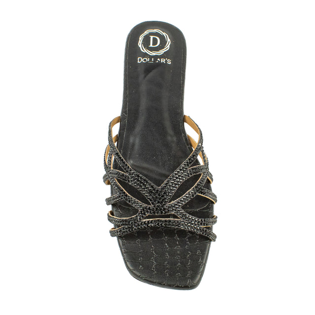 Dalia Feminine-chic Black Flat Slippers