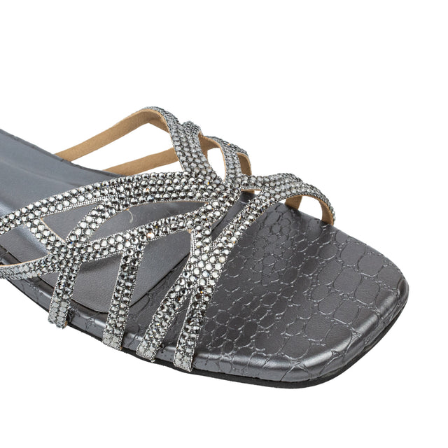 Dalia Glamorous Grey Flat Slippers