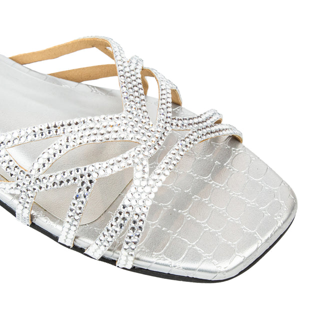Dalia Vibrant Silver Flat Slippers
