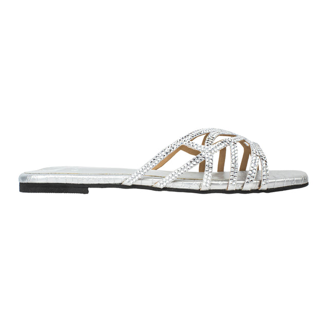 Dalia Vibrant Silver Flat Slippers