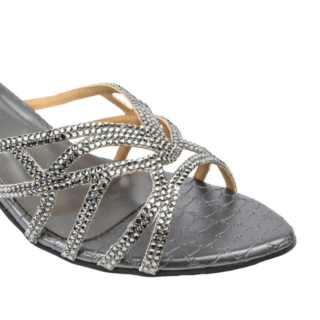 Dalia Glamorous Grey Pencil Heel Sandals