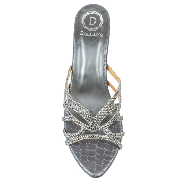 Dalia Glamorous Grey Pencil Heel Sandals