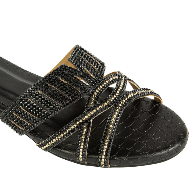 Amna Iconic-fit Black Flat Slippers