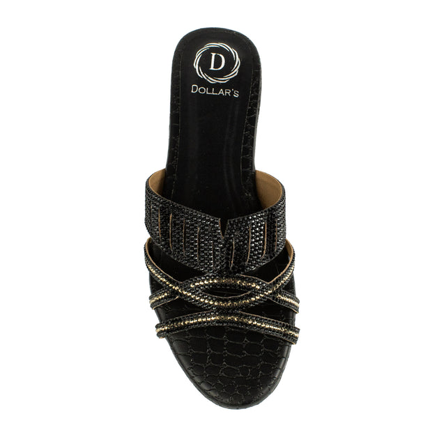 Amna Iconic-fit Black Flat Slippers