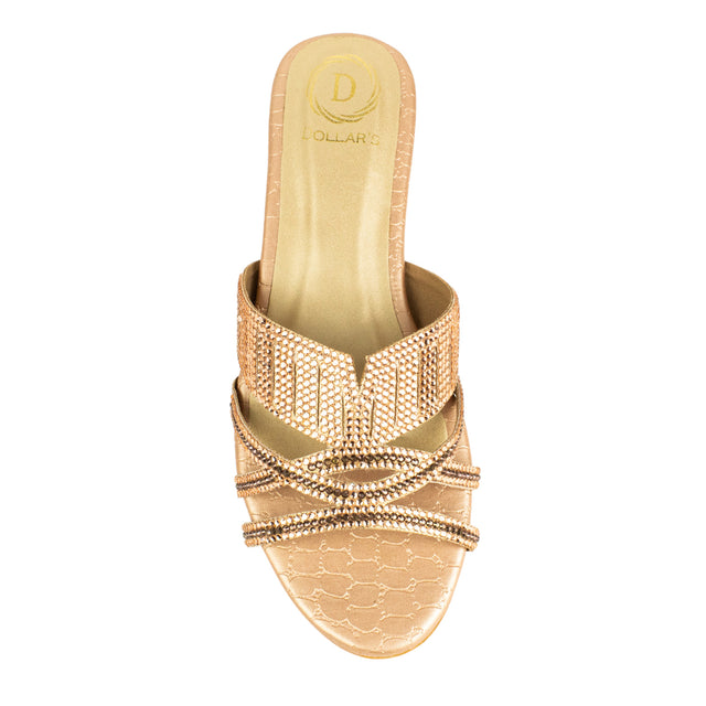 Amna Sophisticated Rose Flat Slippers