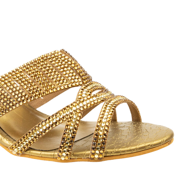 Amna Refined Bronze Pencil Heel Sandals