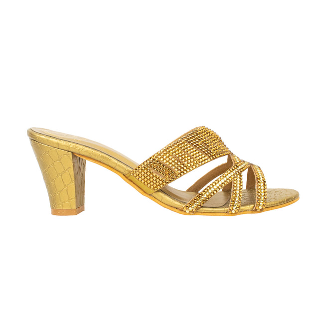 Amna Refined Bronze Pencil Heel Sandals