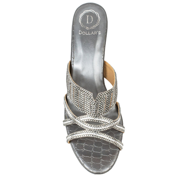 Amna Iconic Grey Pencil Heel Sandals