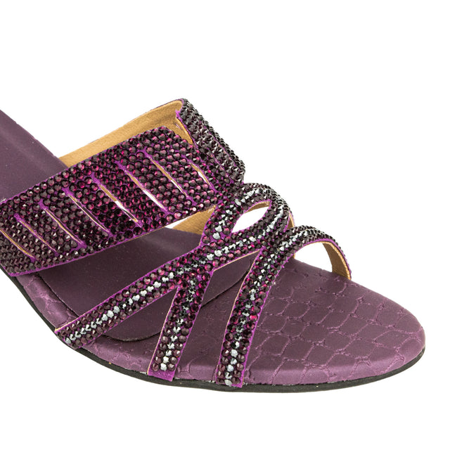 Amna Couture-inspired Purple Pencil Heel Sandals