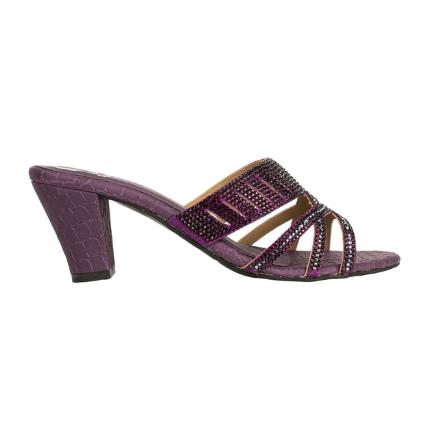 Amna Couture-inspired Purple Pencil Heel Sandals