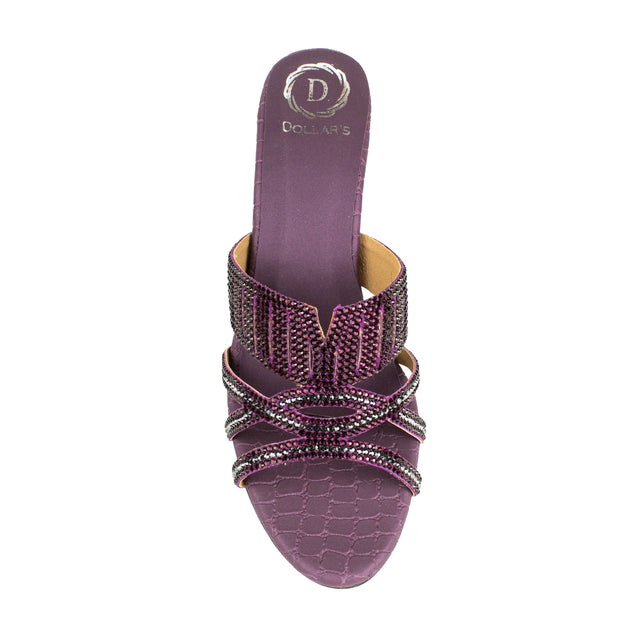 Amna Couture-inspired Purple Pencil Heel Sandals
