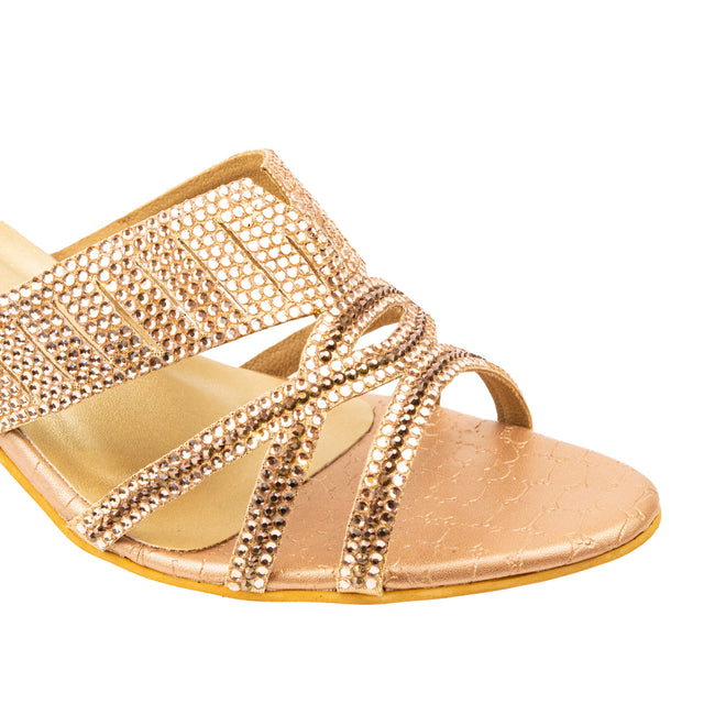 Amna Edgy Rose Pencil Heel Sandals