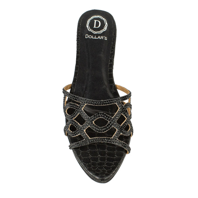 Striking Black Flat Slippers
