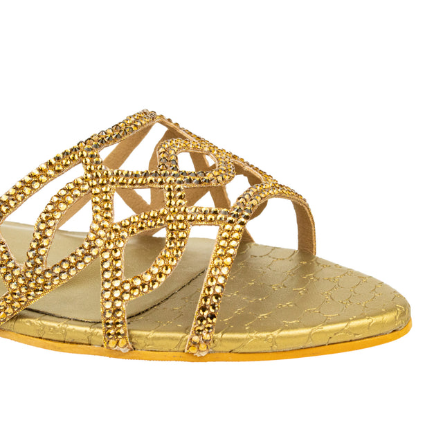 Luxe Bronze Flat Slippers