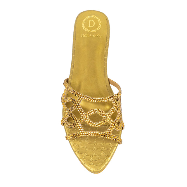 Luxe Bronze Flat Slippers