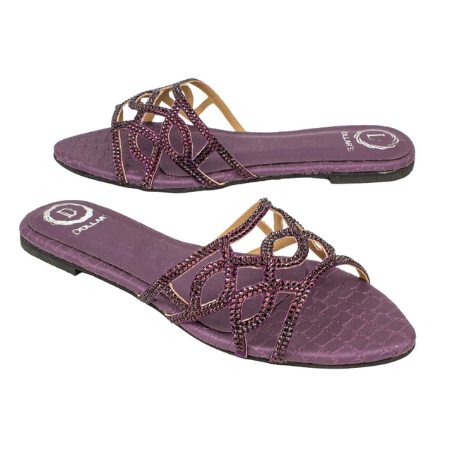 Stylish Purple Flat Slippers