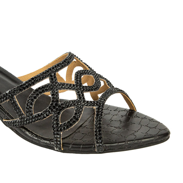 Minimalist Black Pencil Heel Sandals