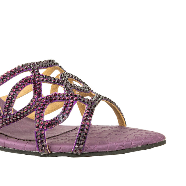 Sophisticated-casual Purple Pencil Heel Sandals