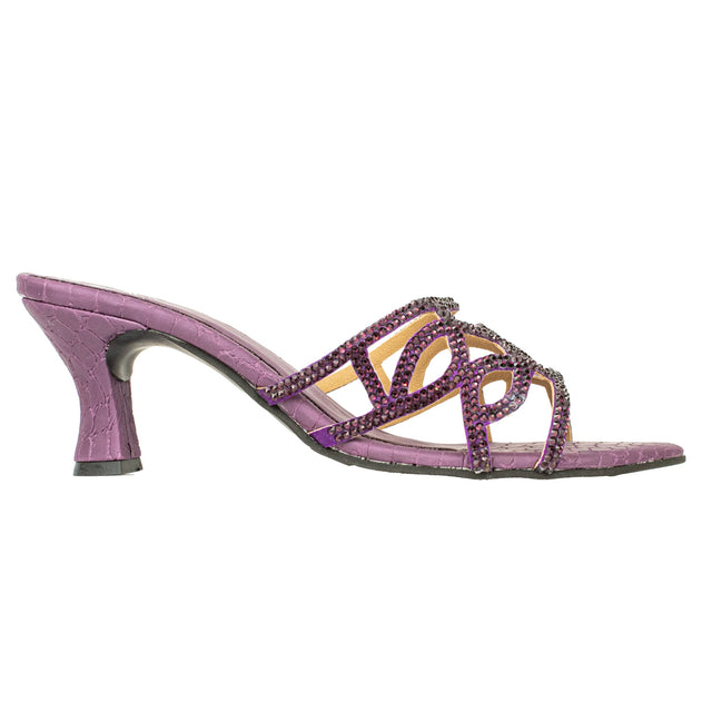 Sophisticated-casual Purple Pencil Heel Sandals