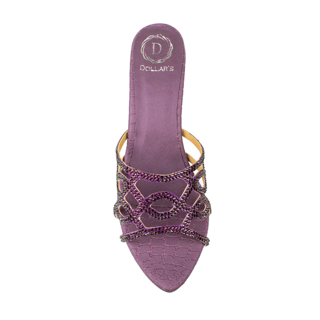 Sophisticated-casual Purple Pencil Heel Sandals